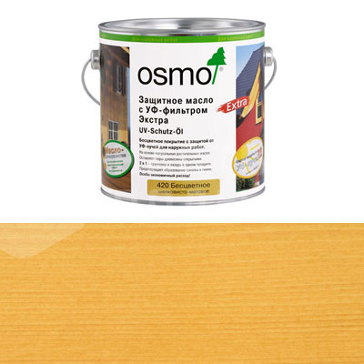 Защитное масло с УФ-фильтром Osmo UV Schutz Ol Extra 420 Экстра Бесцветное (25л)